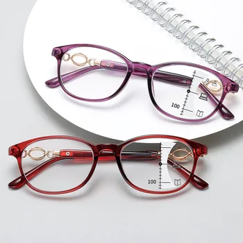 +1,0 Až +4.0 Nové Módne Progresívna Multifokálna Okuliare na Čítanie Ženy Anti-modré Svetlo Okuliare Predpis Okuliarov Diopter