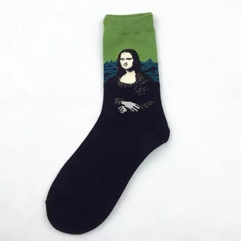 1 pár Horúcich Predaj Klasické Jesenné Zimné Retro Ženy Osobnosti Umenia Van Gogh nástenná maľba Svete Slávny obraz Ženy Ponožka Olej Ponožky 3