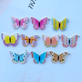 10 Nové Kawai Akryl Svetlé Motýľ Série Prívesok prívesok Prívesok Náhrdelník Prívesok Pre DIY Príslušenstvo 079