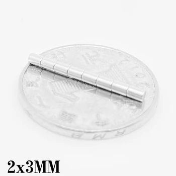 100/200/500/1000/2000PCS jednotky 2x3 Mini Malé Magnety Okrúhle N35 Neodýmu Magnet Disk 2x3mm Trvalé Silné Silné Magnetické 2*3
