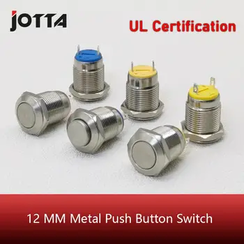 12 mm kovové tlačidlo vodotesný s UL prihlásený na Certifikáciu momentálne malé tlačidlo prepnúť