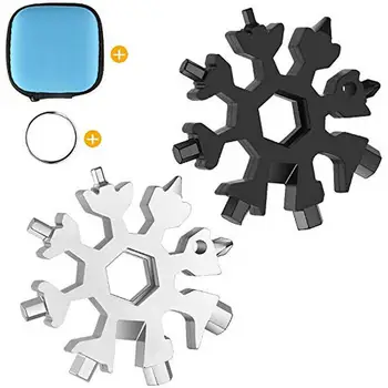 18 V 1 Snowflake Multi Nástroj Vrecku Keychain Hex Kľúča Multifunkčný Skrutkovač Viacúčelový Tábor Prežiť Snowflake Kľúč 1