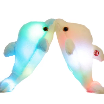 1pc 32 cm Svetelný Dolphin Oblečenie pre Bábiku Roztomilé Řeřavý LED Svetlo, Plyšové Zviera, Farebné Hračky Bábiky Vankúše Deti Darček k Narodeninám