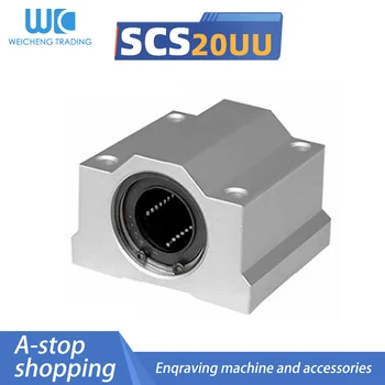 1pc SC20UU SCS20UU Lineárny pohyb guľkové ložiská cnc časti listov blok puzdro pre 20 mm lineárny hriadeľ vodiacej koľajnice CNC časti