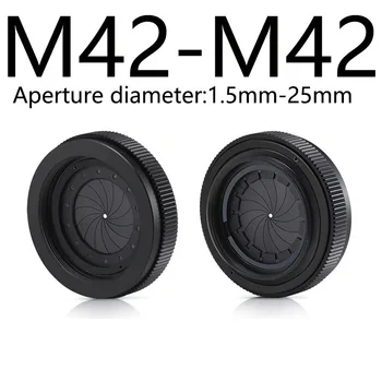 1PCS Clona Nastaviteľné 1.5-29 mm Iris Membrána M30 na M37 M42 na M42 CS C Objektív Kamery Modul Adaptér Krúžok 1
