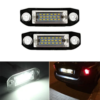 1Pcs LED Auto špz svetlo 12V biele svetlo na Volvo S40, S60, S80 XC70 XC60 S60 C70 V50 XC70 V70 Biele Auto Žiarovka 12V