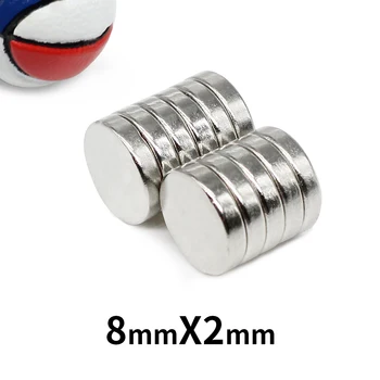 20/50/100/200/300/500PCS 8x2 Disk Trvalé Neodýmu N35 Magnet Kolo Vyhľadávanie Magnet Silné 8x2mm Silný Magnet Magnetické 8*2 0