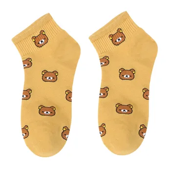 2021 nové ženské cartoon bavlnené ponožky bežné priedušná roztomilý medveď ponožky 4