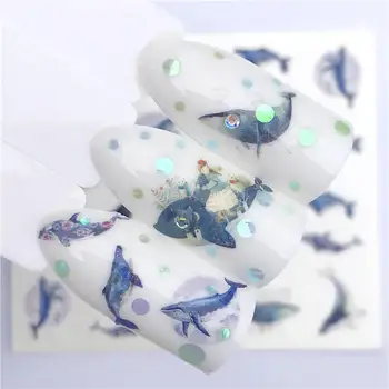 2022 NOVÉ Vzory Modrá Veľryba/Dolphin Ušľachtilý Náhrdelník Vzory Pre Nail Art Vodoznak Tetovanie Dekorácie