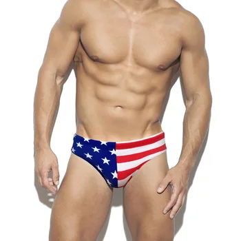 2022 Stripe Plavky Mužov Americkej Vlajky Tlač Plaviek Muž Rýchle Suché Plavky Muž Statočný Človek Letné Nízky Pás Plavky