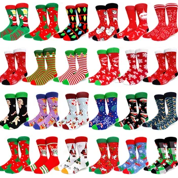 2023 Vianočné Ponožky Strom Snehu Elk Bavlna PEONFLY Zimné Ponožky Happy Christmas Gift Mužov Zábavné Nový Rok, Santa Claus
