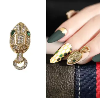 20Pcs Zelený Zirkón Had-Vedúci Nechtov Kúzlo Krištáľové Šperky Kamienkami Nail Art Dekorácie 3D, Manikúra Nechty Luxusné Drahokamu