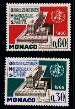 2ks/Set Nové Monako Post Pečiatka 1966 Svetová Zdravotnícka Organizácia Stavebných Gravírovanie Pečiatok MNH