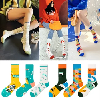 3 Páry/set Ponožky pre ženy Móda Roztomilý Gotický Zábavné Ponožky, pančuchy Šťastný Kvet Vajcia Pár dizajnér ponožky Skarpety Hot predaj