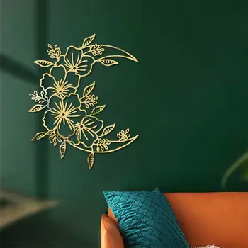 3D Zrkadlo na Stenu-Nálepky Duté Moon Flower samolepiace Akryl Zrkadlo na Stenu-Nálepky Odtlačkový Pre Domáce Obývacia Izba, Spálňa Decor
