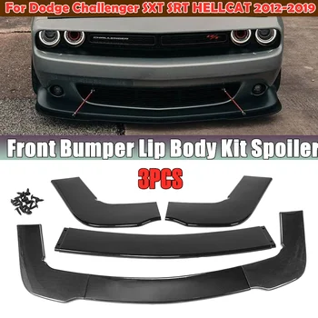 3KS Auto Predný Nárazník Pery Splitter Spojler, Difúzor Chránič Kryt Pre Dodge Pre Challenger SXT SRT HELLCAT 2012-2019 Všetky