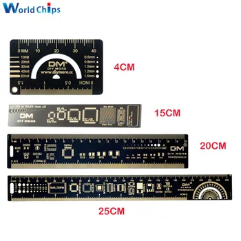 4 cm 15 cm 20 cm 25 cm PCB Pravítko Multifunkčný Merací Nástroj Rezistor, Kondenzátor Čipu IC SMD Diód, Tranzistorov Package 180 Stupňov