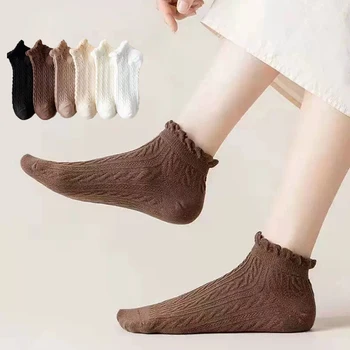 4 Páry Ženy Priedušné Ponožky Žena Duté Ponožky na Jar a na Jeseň kórejku Japonský Roztomilý Príliv Dievčatá Twist Ponožky Nové
