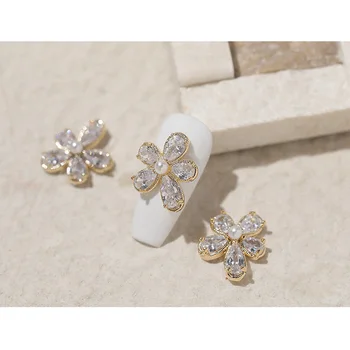 4pcs Nové Nail Art Šperky, Zirkón Kvetinové Dekorácie Nechtov Diamond 3D Japonský Nechtov Príslušenstvo