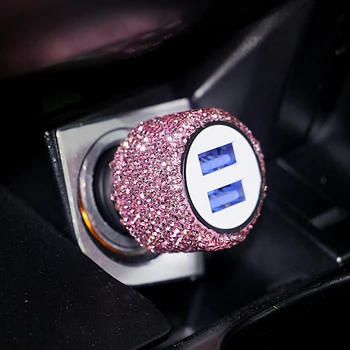 5 Farieb Diamond-montáž Auto, Telefón Bezpečnosti Kladivo Nabíjačku Dual USB Rýchlo sa Účtuje Diamond Telefón Hliníkovej Zliatiny Nabíjačku do auta