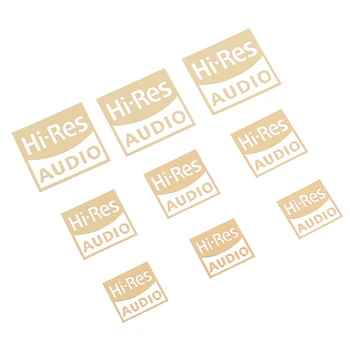 5 KS Hi-res AUDIO Zlatý Štandard Zvuk Vysokej Kvality Certifikovaný Kovové Nálepky Slúchadlá Kovové Nálepky
