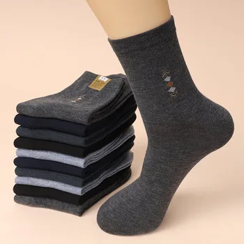 5 Párov/Veľa pánskej Módy Pribrala Ponožky Štyri ročné obdobia na Voľný čas Priedušná Dezodorant Polovice Trubice Bavlnené Ponožky Vysokej Kvality EÚ 38-44