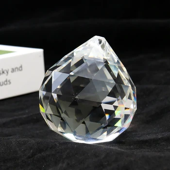 60 mm Crystal Clear Prism Tvárou sklenenú Guľu Prívesok Luster Príslušenstvo Slnko Chytá Shinning Rainbow Maker Domov Svadobná Výzdoba
