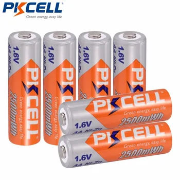6Pcs*PKCELL NI-ZN 1,6 V AA Nabíjateľné Batérie 2A Batérie v 2500mwh nizn aa batérie dobiť pre fotoaparát a hračky