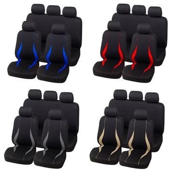 9 KS Auto prestieranie Interiérové Doplnky Airbag Kompatibilné Kryt Sedadla Univerzálne, vhodné pre Väčšinu Automobilov ( 4 Farby )