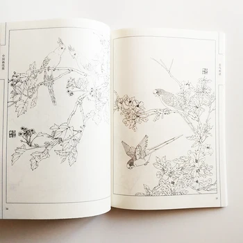 94Pages Kvety a Vtáky Maľovanie Zbierku Umenia Kniha Sfarbenie Knihy pre Dospelých Relax a Anti-Stres Maľovanie Knihy 2