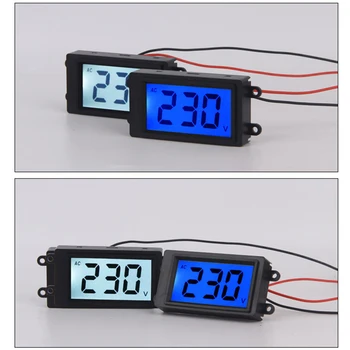 AC Digitálny Voltmeter 2 Drôt 80-380V LCD Displejom Napätie Monitor Volt na Meter Priemyselné Elektrické Napätie Tester Rozchod Panel 4