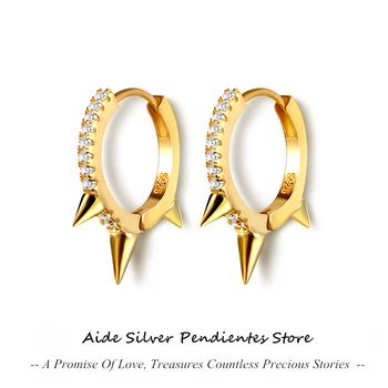 AIDE Minimalizmus 925 Sterling Silver Kolo Srdce Pin Crystal Hoop Náušnice pre Ženy Lesklý Náušnice Šperky boucle d'oreille