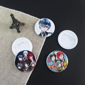 Anime Čiernom Butler Kuroshitsuji Obrázok Odznak Kolíky Tlačidlo Brošňa Hrudníka Ornament Oblečenie Cosplay Itabag Kolekcie Darček