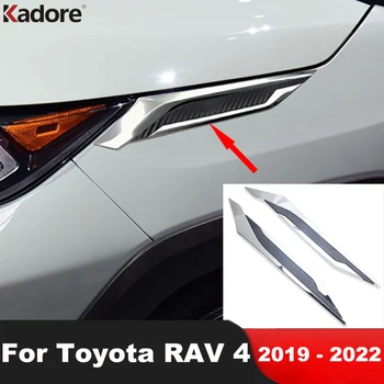 Auto Predného Svetlometu Lampa Viečka Výbava Pre Toyota RAV4 RAV 4 2019 2020 2021 2022 Chrome Hlava Svetlá Obočie Zahŕňa Príslušenstvo