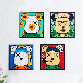 Bearbrick Micro Stavebné Bloky COS Slávne Obrazy DIY Montáž Medveď Diamond Tehla Údaje Hračky Pre Dieťa Vianočný Darček 1