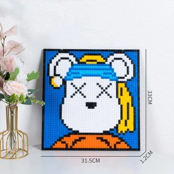 Bearbrick Micro Stavebné Bloky COS Slávne Obrazy DIY Montáž Medveď Diamond Tehla Údaje Hračky Pre Dieťa Vianočný Darček 4