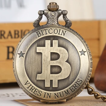 Bitcoin Mince Zberateľské Vreckové Hodinky Fyzickej pamätné Casascius Náhrdelník Prívesok Bitcoins Umenie Kolekcie pre Mužov, Ženy