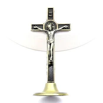 Black Katolícka Ježiš Kríž S Podstavcom Kristov Kríž Domov Náboženskej Cirkvi Dekoratívne Stojace Kríže Na Stoly 2