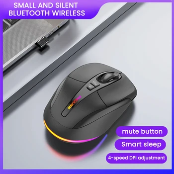 Bluetooth 5.0 Bezdrôtová Myš, Dobíjacia Tichý Multi Arc Touch Myši, Ultra-tenké Magic Mouse Pre Notebook, Ipad, Mac PC Macbook