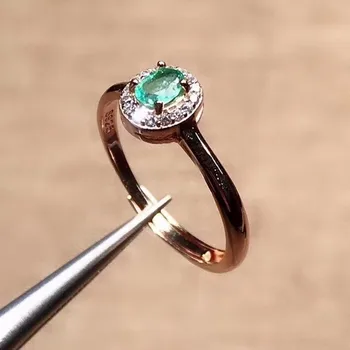 BOCAI Nové skutočný čistý s925 strieborné šperky, intarzované 4*5mm prírodné smaragdy výrazne jasnosť dostatok oheň farby, nádherné ženy krúžok