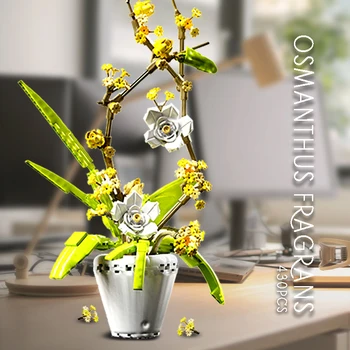 Botanická Kolekcia Orchidea, Kvety, Stavebné Bloky, Kvet Bonsai Tehly Nastaviť Konštrukcia Tehla Hračky Pre Deti Darček