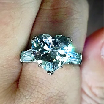 CAOSHI Štýlové Svadobné Prstene pre Ženy Brilantné Crystal so Srdcom Tvar skvelý Dizajn Zapojenie Obrad Príslušenstvo Darček