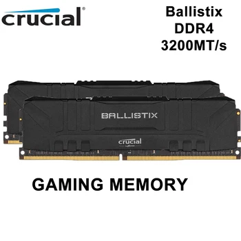Crucial Ballistix 3200 MHz DDR4 pamäte DRAM 16 GB 32 GB KIT Ploche Herné Pamäť CL16 Black 16 G 32 G RAM Unbuffered DIMM Originál