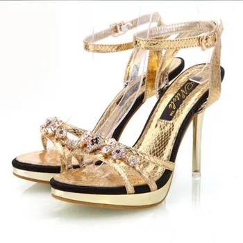 crystal sandále sexy vysokým podpätkom čerpadlá dámske topánky na vysokom opätku pre svadobné topánky žena sandále zlato podiel sandalias mujer 2019