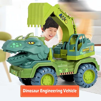 Detské autíčka chlapec veľký dinosaurus inžinierstva vozidla bager žeriav dump truck zotrvačnosti vozidla
