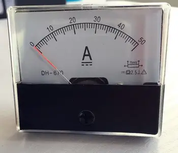 DH-670 DC 0-50A Analógový Amp Panel ammeter ukazovateľ typ aktuálne meter panel