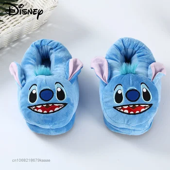 Disney Karikatúry Steh Bavlna Domov Topánky Ženy Ploché Päty Soft Topánky Móda Teplé Non Slip Papuče Páry Roztomilý Fuzzy Papuče