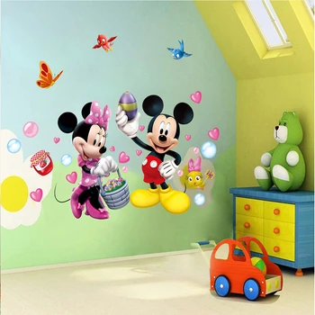 disney mickey minnie mouse vtákov samolepky na stenu pre deti izby domova cartoon stenu pvc nástenné art diy plagáty