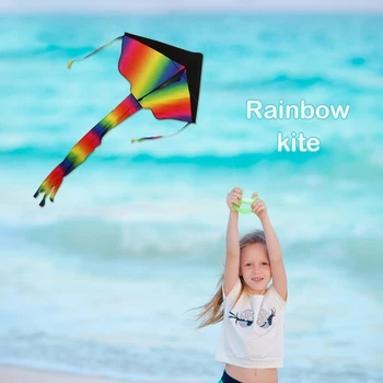 Doprava zadarmo veľkoobchod drakov pôvodné veľké rainbow delta drakov prúty nylon kite flying hračky deti kite string riadok parafoil