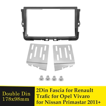 Double Din autorádio Fascia pre Opel Vivaro pre Renault Prevádzky na Nissan Primastar 2011-2012 GPS, DVD, Multimediálnych Refitting Rám 0